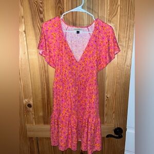 Universal Thread pink and orange floral skater mini dress - XS